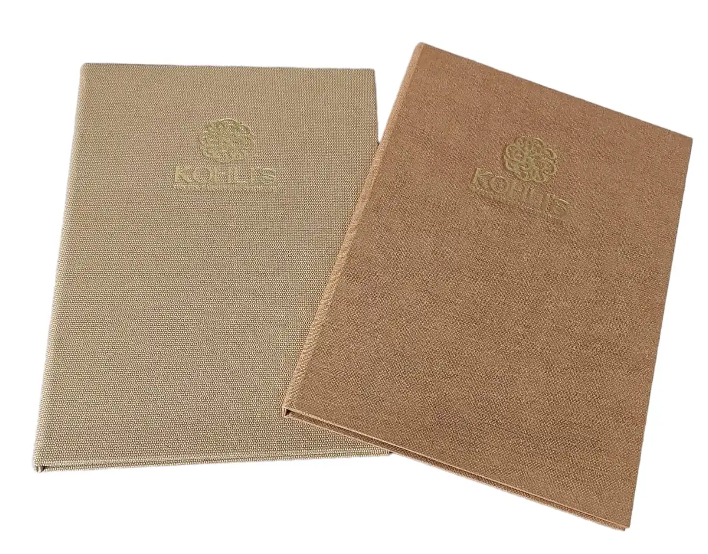jute and linen fabric finish menu folder high design direct factory supplier of leather  hotel products and hospitality items