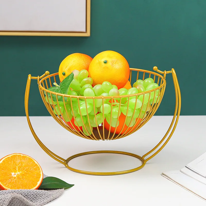 Creative Wire Countertop Golden Iron Vegetable Storage Fresh Gift Storage Metal Mesh Kitchen Fruit Basket