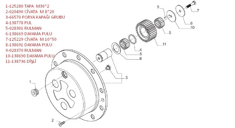 Wholesale High Quality Competitive Price 66570,320-8588,s06/42130 Planetary Hub Carrier Komatsu Cnh Caterpillar Hidromek