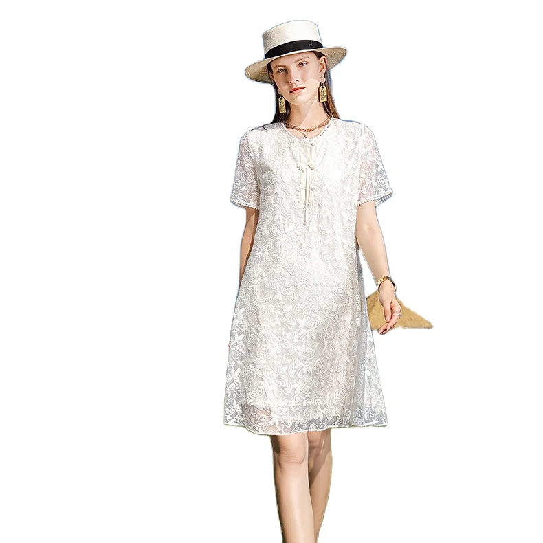 Wholesales bestseller elegant and grace white dress for lady