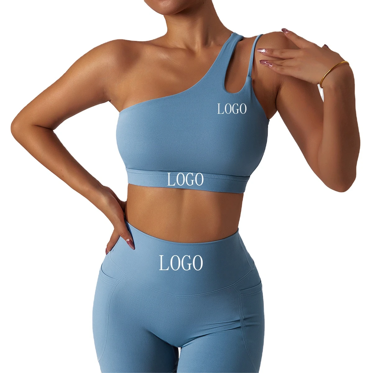 2023 Autumn Women Fitness Sports Gym Long Sleeve Active wear Workout 2 Pcs Sets Short gym fitness Set with customization