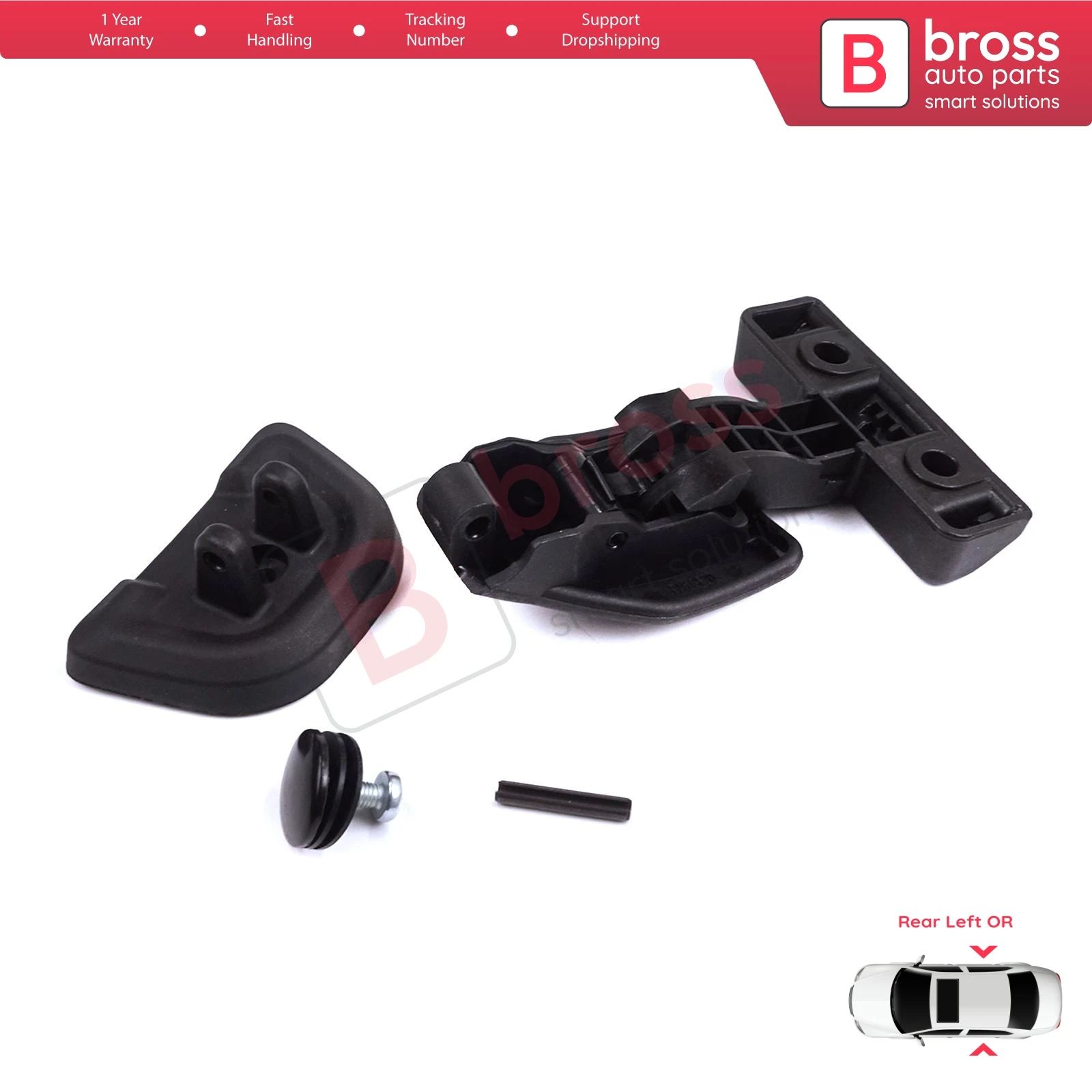 BDP1362 Rear Sliding Door Window Glass Latch Bracket for Ford Transit Tourneo Courier C4A B460 MK1 2014-2023 5-Door