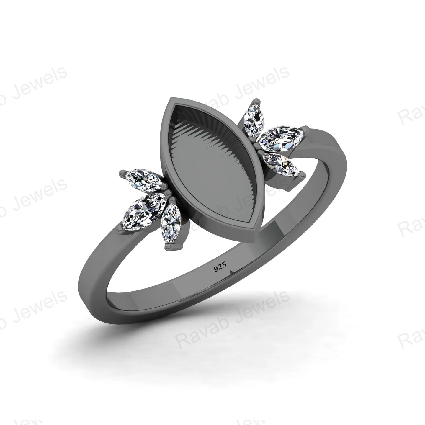 2024 Semi Mounting Silver Ring Setting Custom Jewelry Manufacture 9x5mm Lowest Price Cremation Ashes For Memorial Jewellery