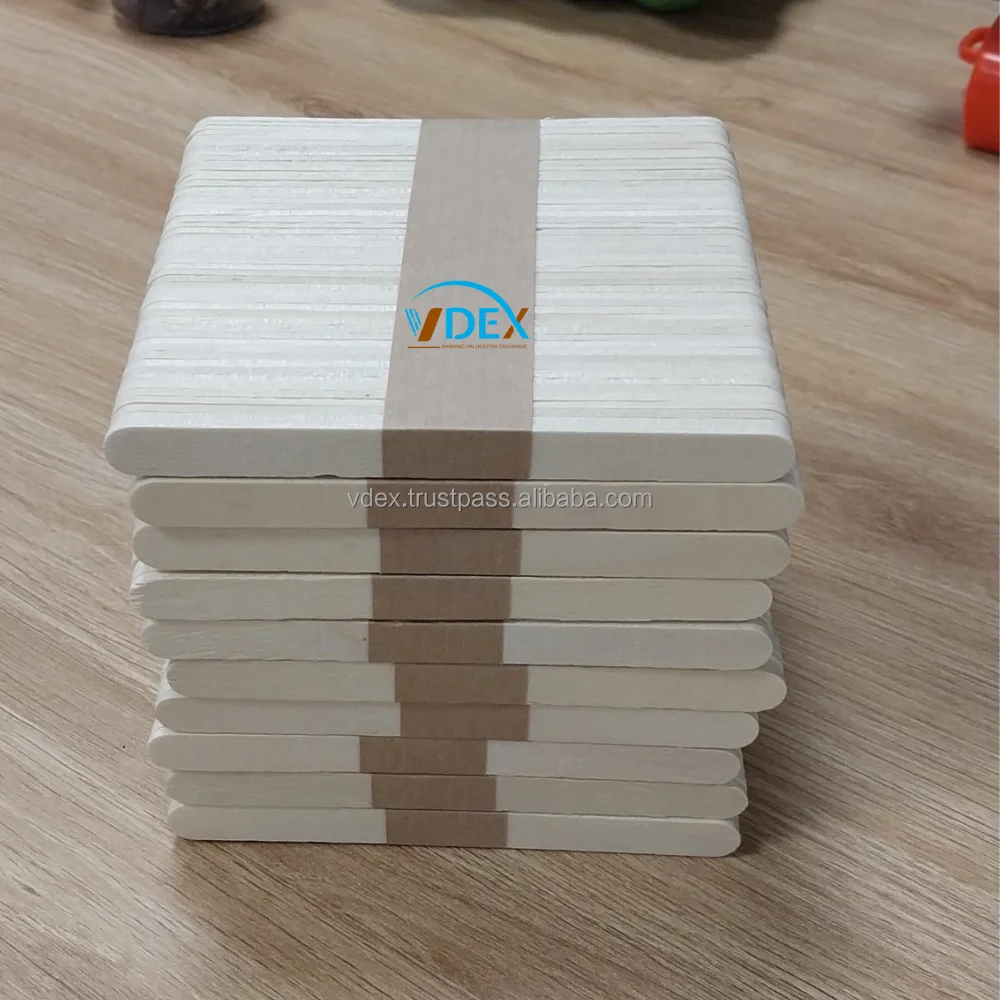 Non-printed Ice cream sticks Craft sticks for Fully automatic production line With high counting and white color