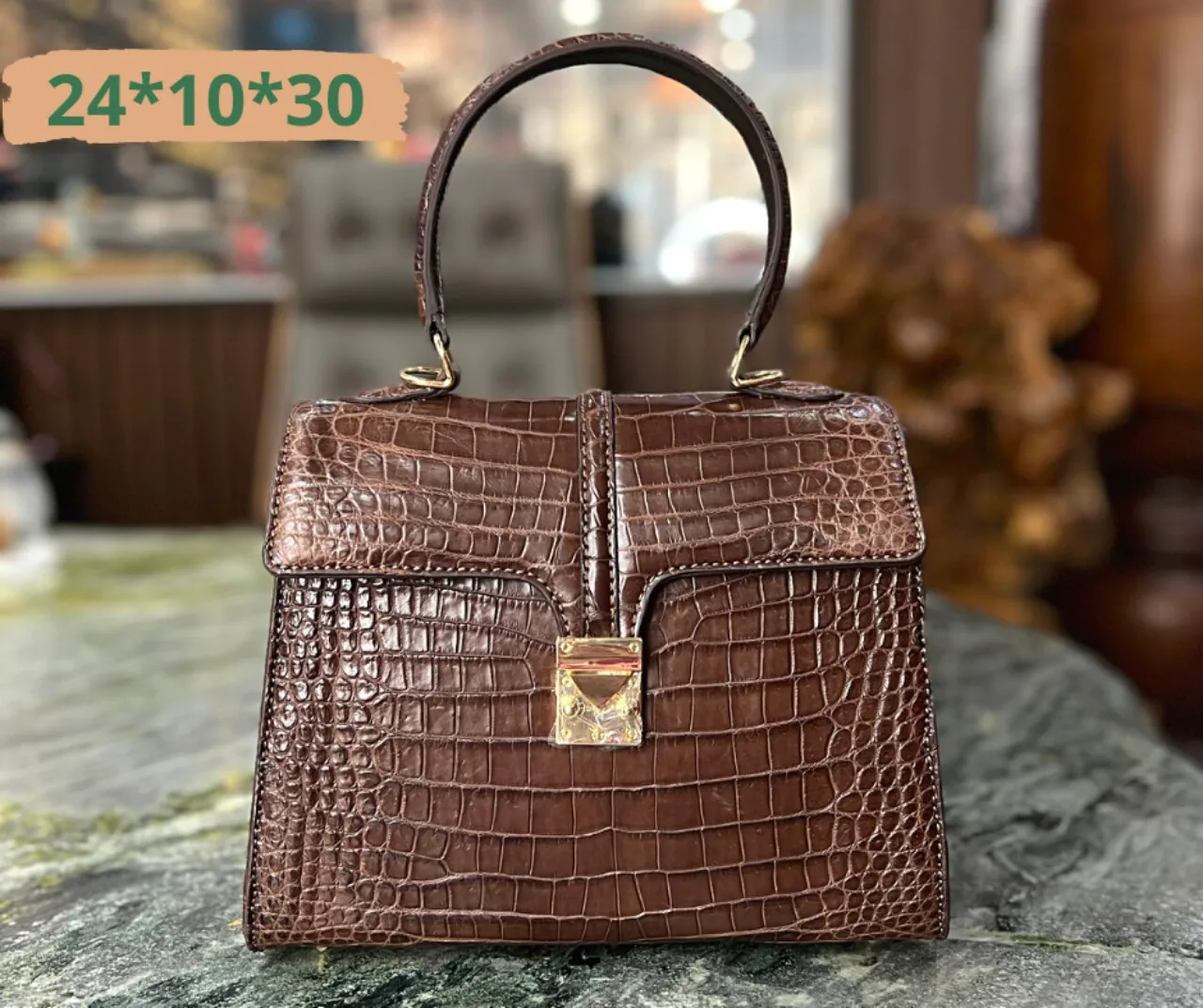 2024 Trending Luxury Crocodile Leather Handbags For Women Custom Designer Fashion Genuine Leather Women Bag