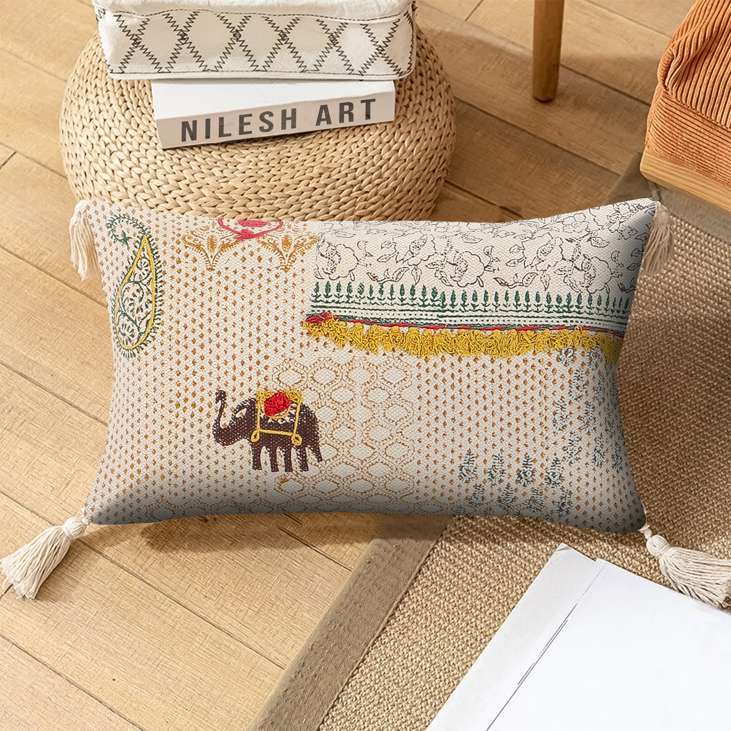 Make Me Smile Pillow Embroidered cushion cover Outdoor Garden Sofa Cushion cover 100% Cotton cushion cover