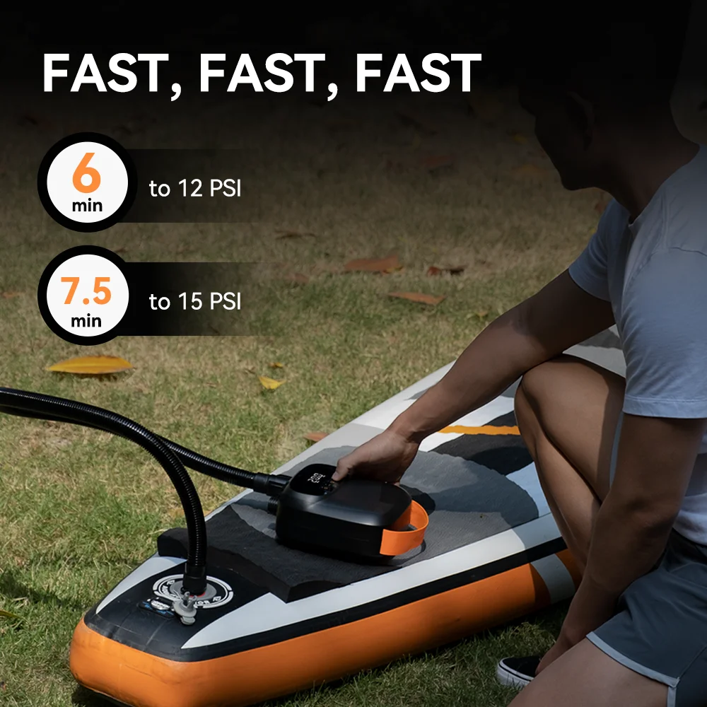 AIRBANK Digital Smart Inflation & Deflation Air Mattress Pump Electric Paddle Board Pump Mini Air Pump For Sup