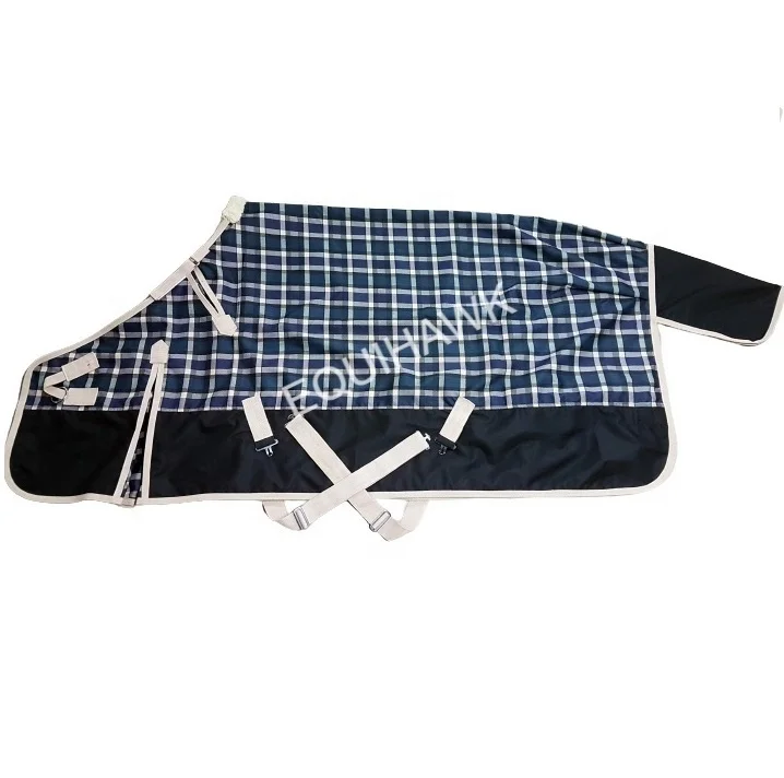 600DNR Ribstop Waterproof and Breathable Horse Rug Winter inside Polyfill with Tafta or Cotton Lining Cross Surcingle