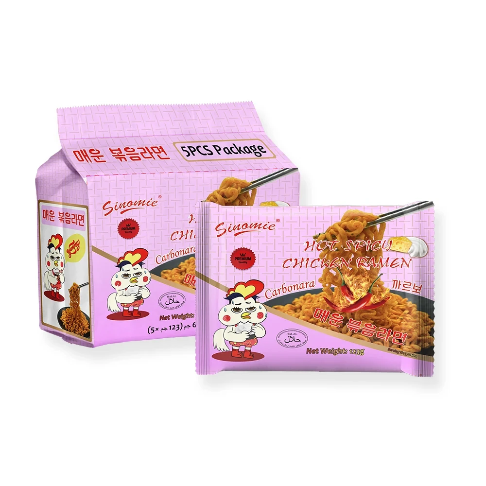 SINOMIE korean ramen wholesale HALAL noodles buldak ramen noodles 2x spicy pink buldak ramen
