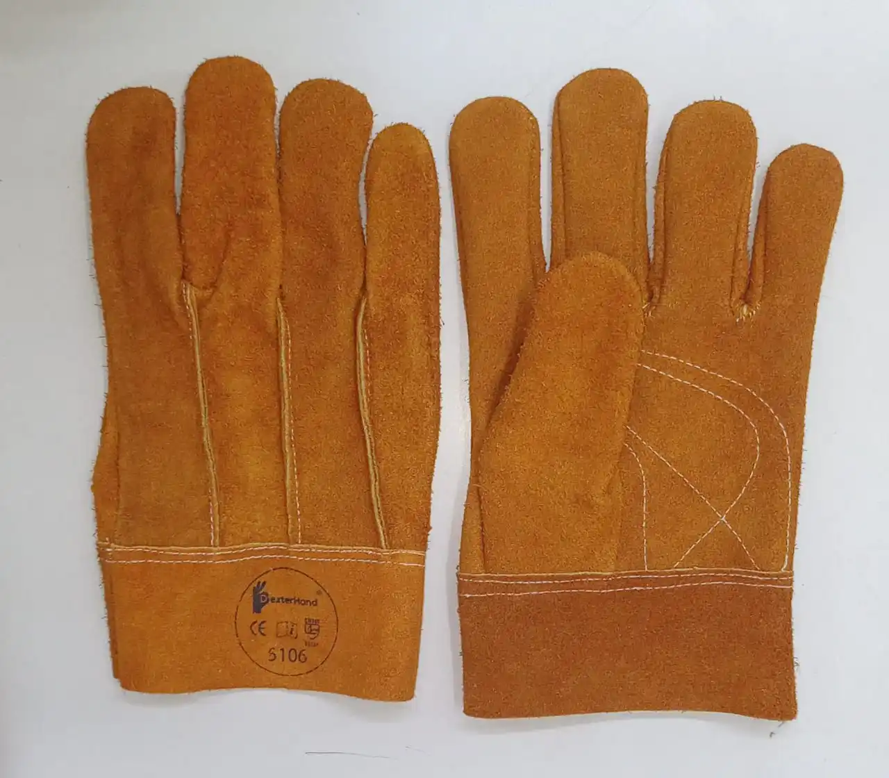 Level 5 Short Cuff Brown Welder Gloves with Anti-Static Function Safety Gloves Working Outdoor Food Protection General Purpose