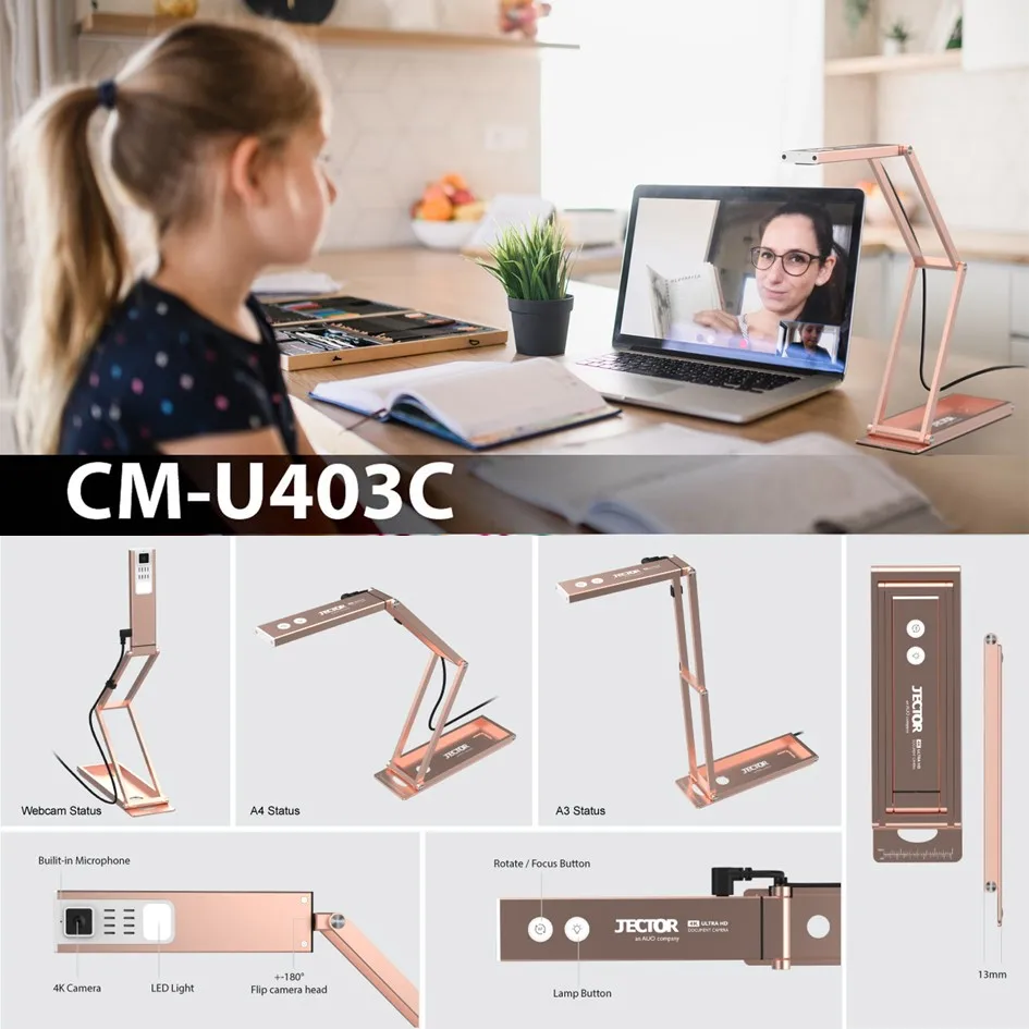 visual presenter mini document scanner USB camera for teachers 4k Camera a3 document scanner table document scanner