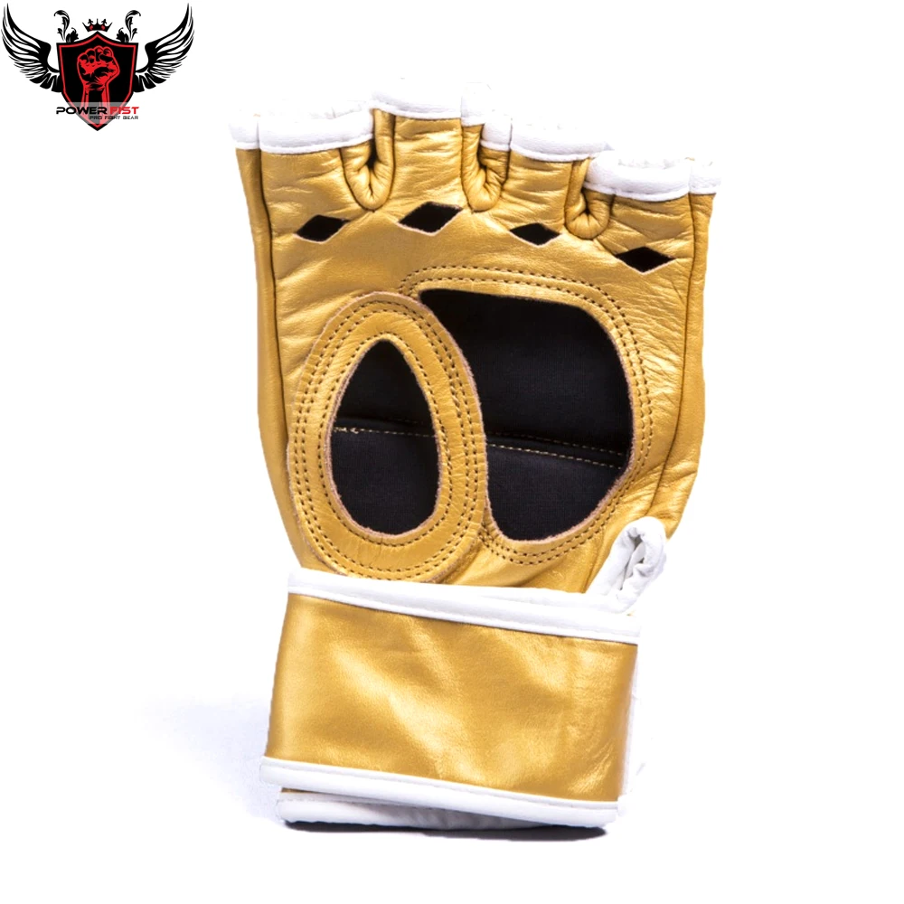 New Top Gold Color MMA Grappling Gloves Punching Training Kickboxing Curve MMA Fight Gloves