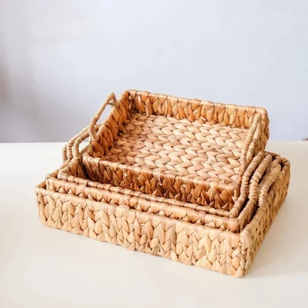 Cheapest Price Seagrass Woven Baskets Elegant Storage Wholesale Rectangular Rattan Wicker Baskets Bamboo Products Home Organizer