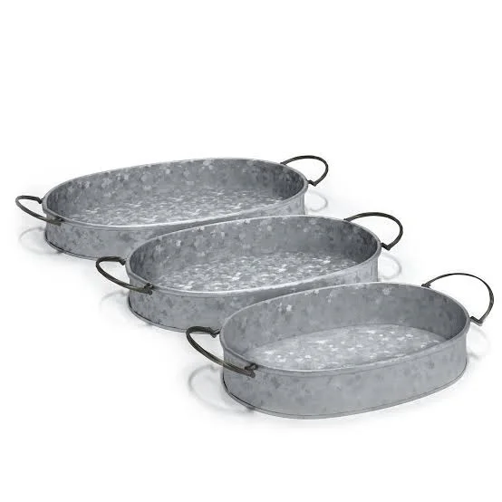Custom-Size Home Decorative Galvanized Metal Serving Tray New Design Server Plate Platter Dish Set Elegant Serving Tray