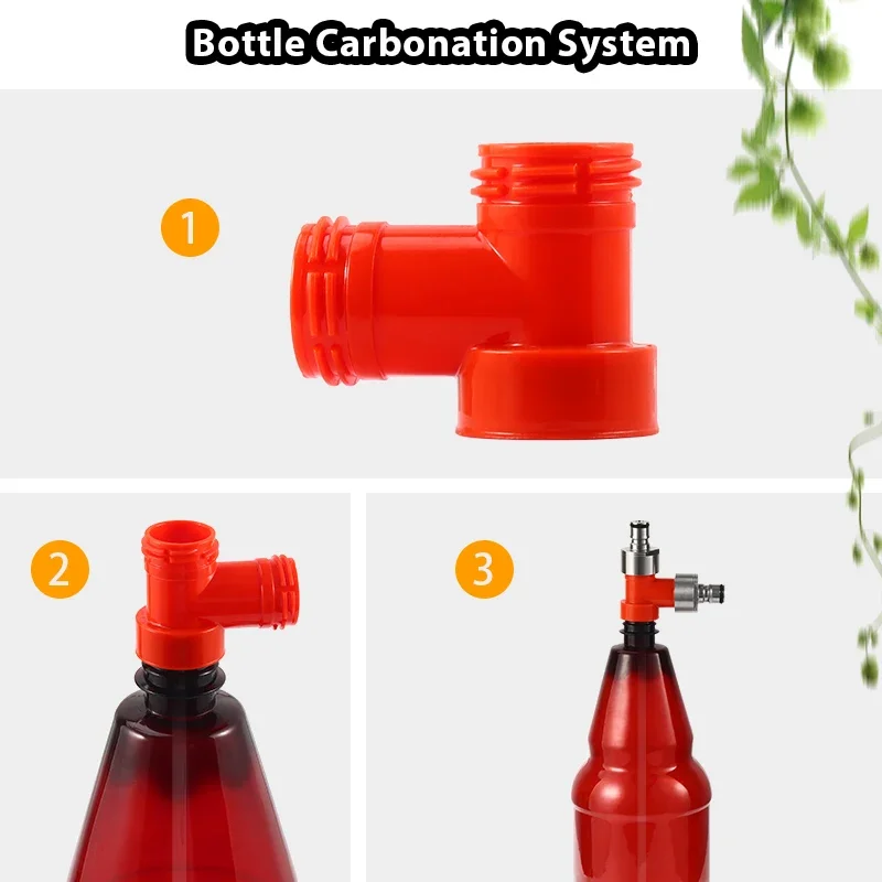 Carbonation Cap Counter Pressure Bottle Filling Kit,Carbonation Cap & Tee & 50cm Tube,Carbonation Cap Tee For Soft PET Bottle