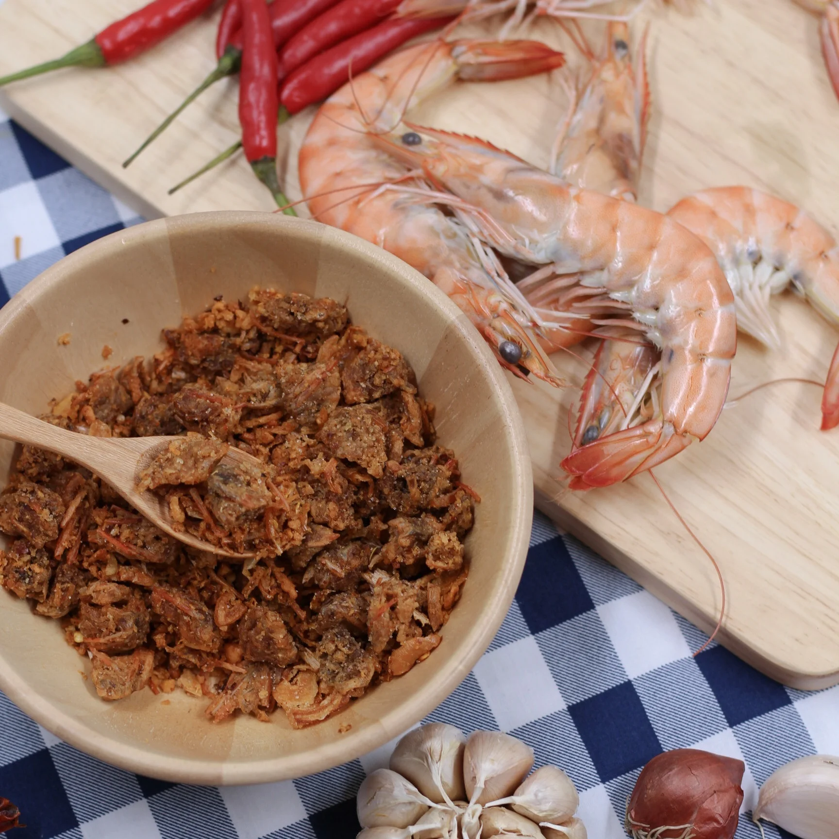 Thai Chili Paste Spicy Roasted Shrimp Chin Herbal Flavor 85g High Calcium and Protein Easy Cooking with Rice Salad and Pasta