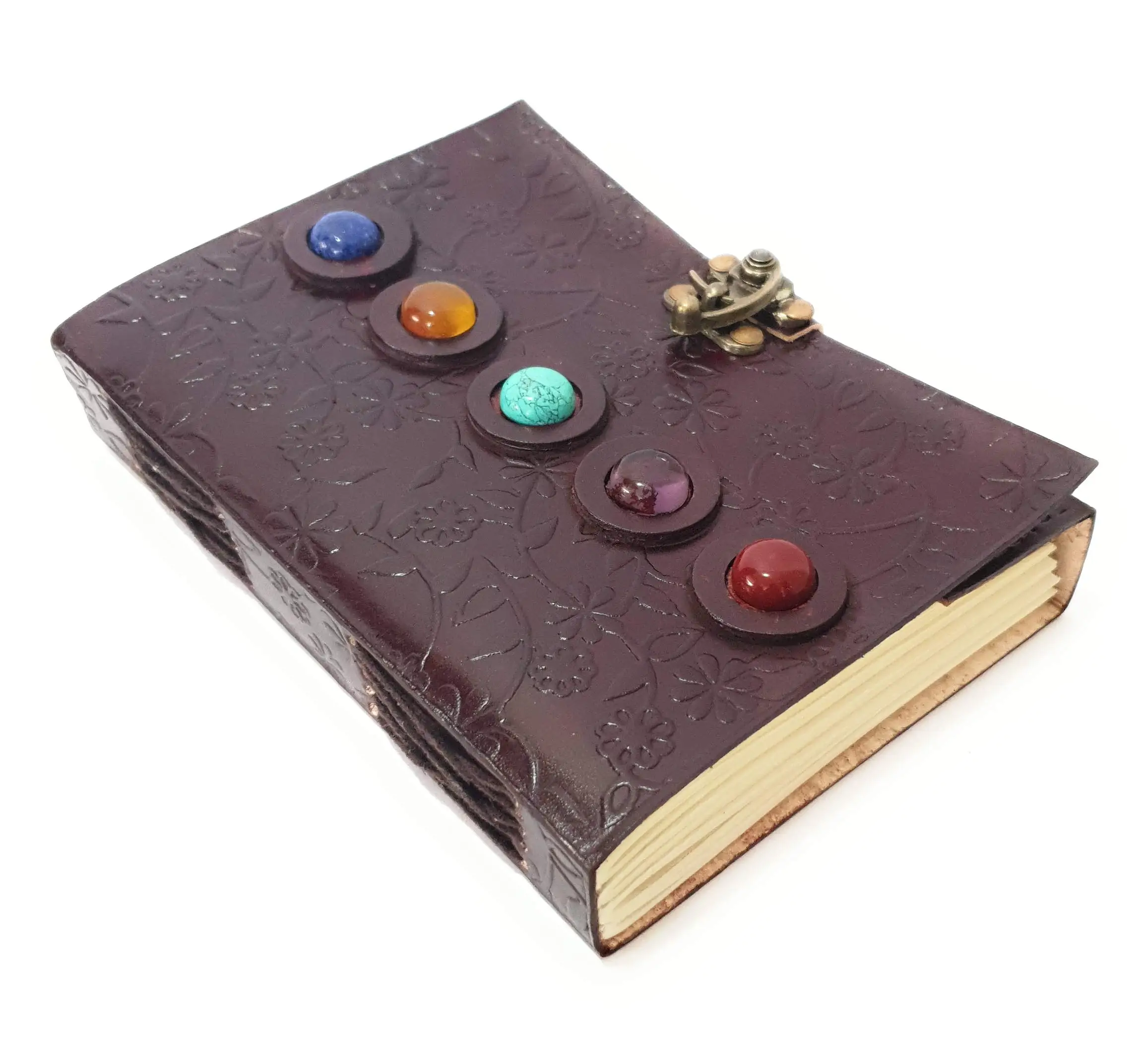 Vintage Classic Antique Handmade Deckle Vintage Paper Genuine Leather journal Bound Journal Bookmark For Kids Leather Sketchbook