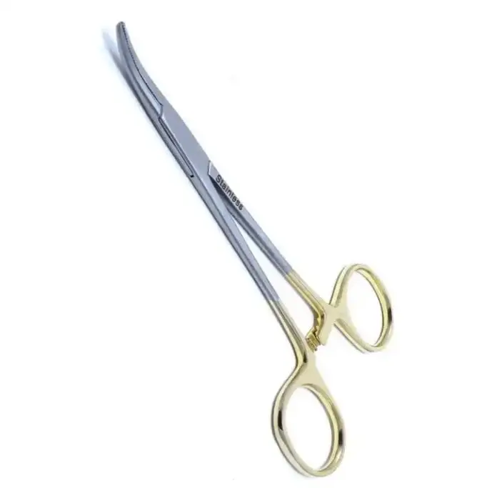 High Quality Stainless steel curved tip surgical operating forceps Saroot HAEMOSTATIC FORCEPS (Straight, Serrated)
