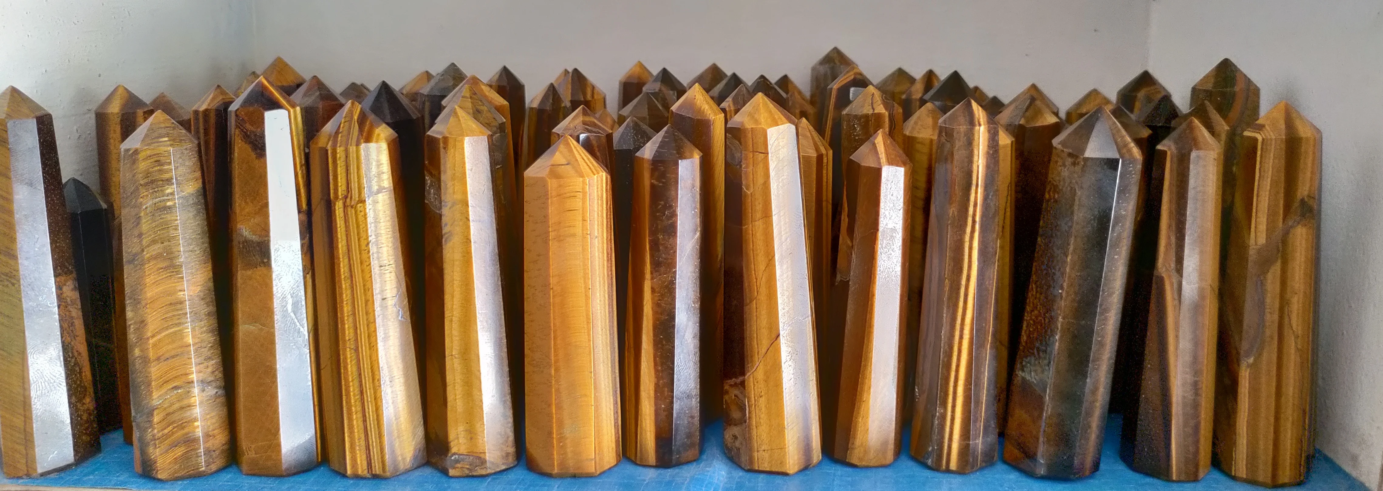 High Quality Polished Natural Tiger Eye Gemstone Massage Wand For Sale Tiger Eye Obelisk Wand For Healing Gemstone Wand