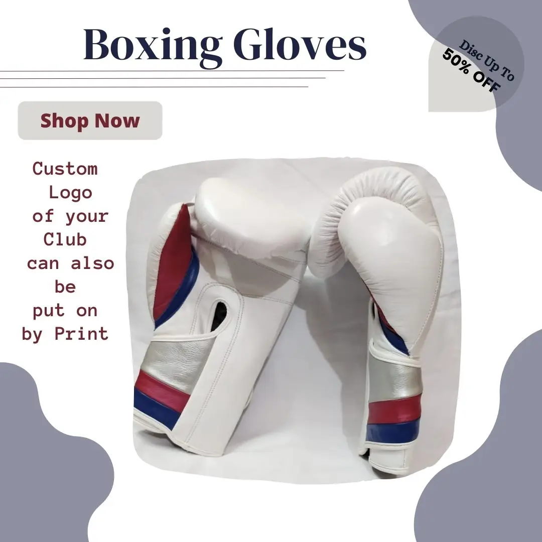 Durable Premium Quality Lightweight Breathable and Comfortable Black and White Boxing Gloves for Fitness Enthusiasts Training