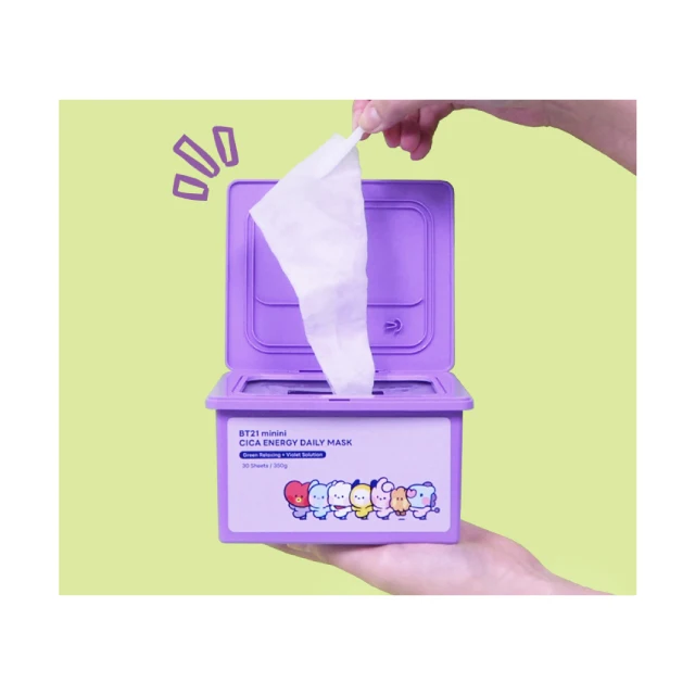 bt21 minini Cica Energy Daily Soothing Facial Maskpack 30 sheets sheet pop-up store for sell Bts special promotion goods