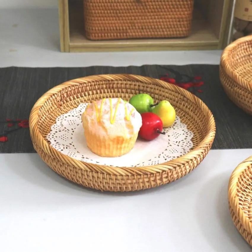 Minimalist Decorative Fruit Bowl Wholesale Handicraft Amazon Trend decorative bowls Low Rattan Bowl Made in Vietnam