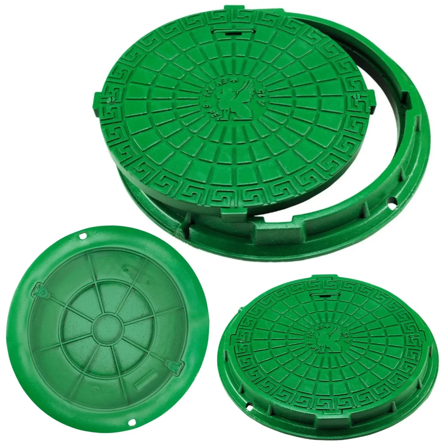 Cover for well 60cm or Septic Water tank 1.5t with Screw Lock Sewer Manhole cover Round Green