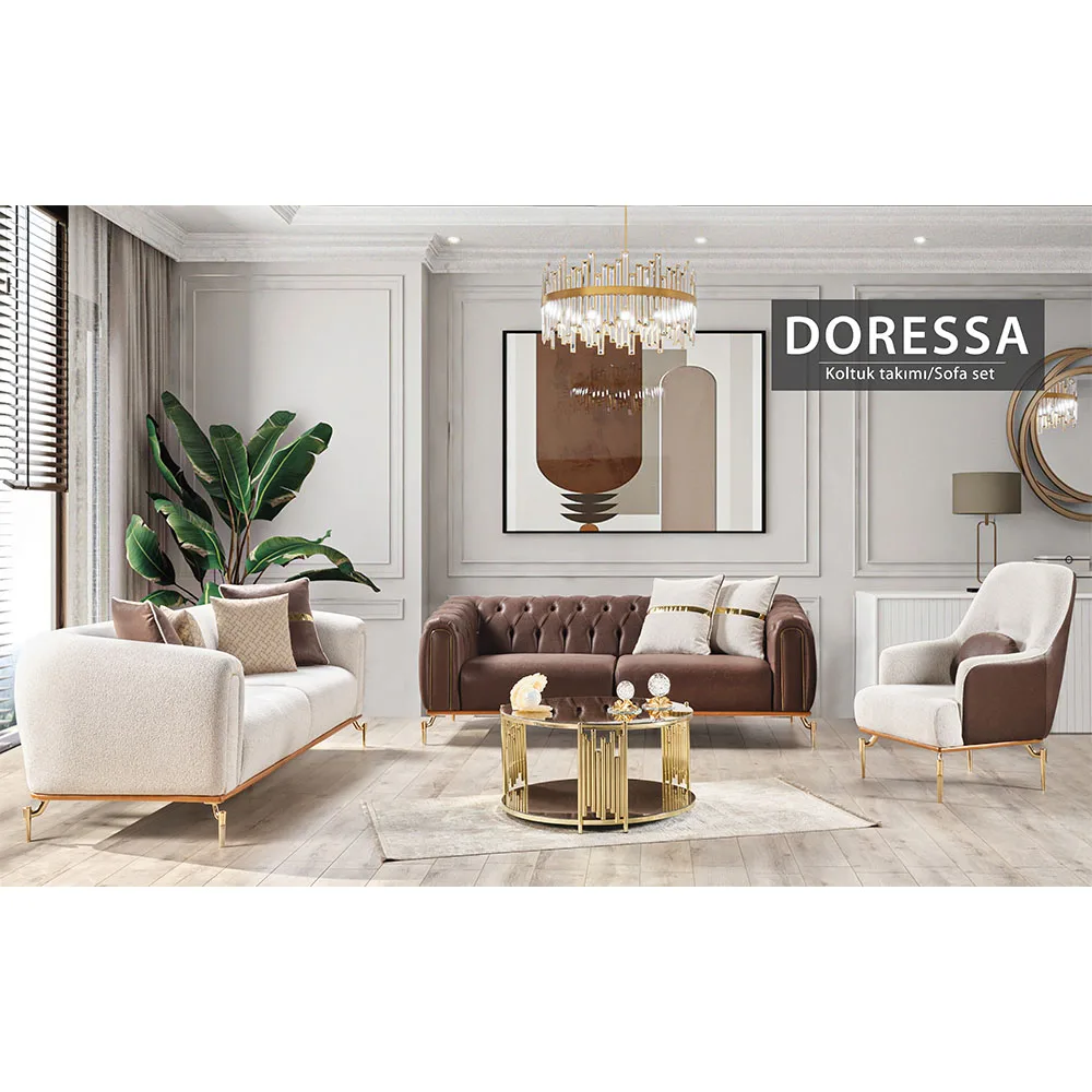 Modern Living Room Furniture Sofa Set Sofa Bed with waterproof Fabric Turkish Furniture Chesterfield Upholstered Faux Leather