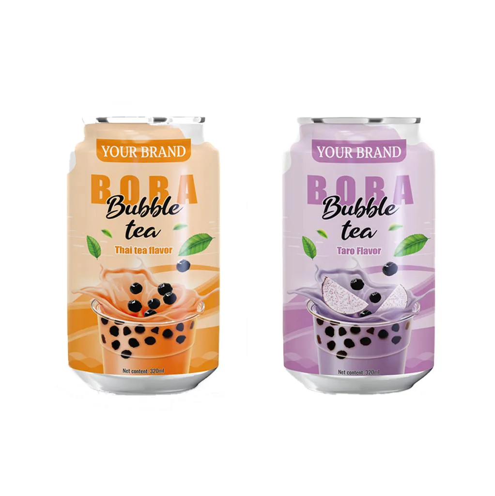 Private Label 330ml Canned Bubble Milk Boba Tea Drinks Toppings Tapioca Pearl-Taiwan Style Milk Tea - Free Design Free Sample