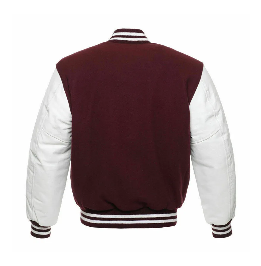 Custom team name Jackets Customize letterman jacket Streetwear Brown Standard Varsity Logo Full-Zip Jacket