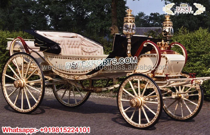 Wedding Horse Driven Carriages with Twin Hood Commercial Victorian Horse Carriage English Horse Drawn Carriages Manufacturer