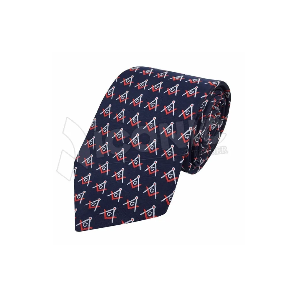 Men Silk Masonic Customize Regalia Tie Blue Color Logo Printed Men Best Sale Regalia Tie For Online Sale
