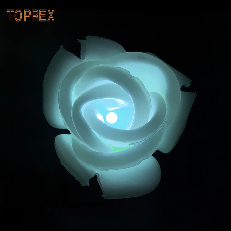 wholesale 9 flower head bright pink blue White Lantern purple LED red roses artificial with rose night lamp for wed decoration