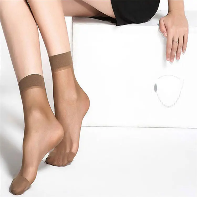 Summer Breathable Nylon Elastic Sheer Bling Bling Shinny Silk Short Ankle Socks