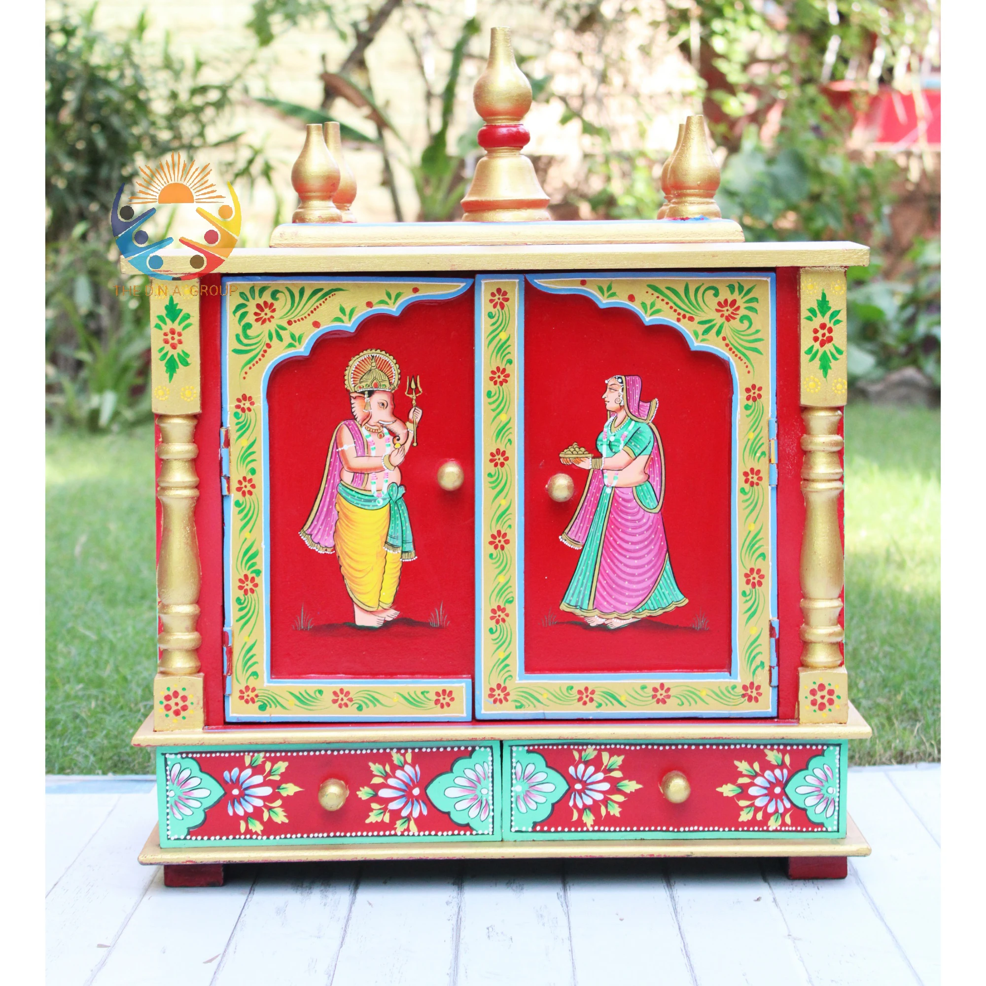 Деревянный храм мандир Пуджа гхар мандап для поклонения с традиционной росписью Бога декор и Декор дома офиса искусство