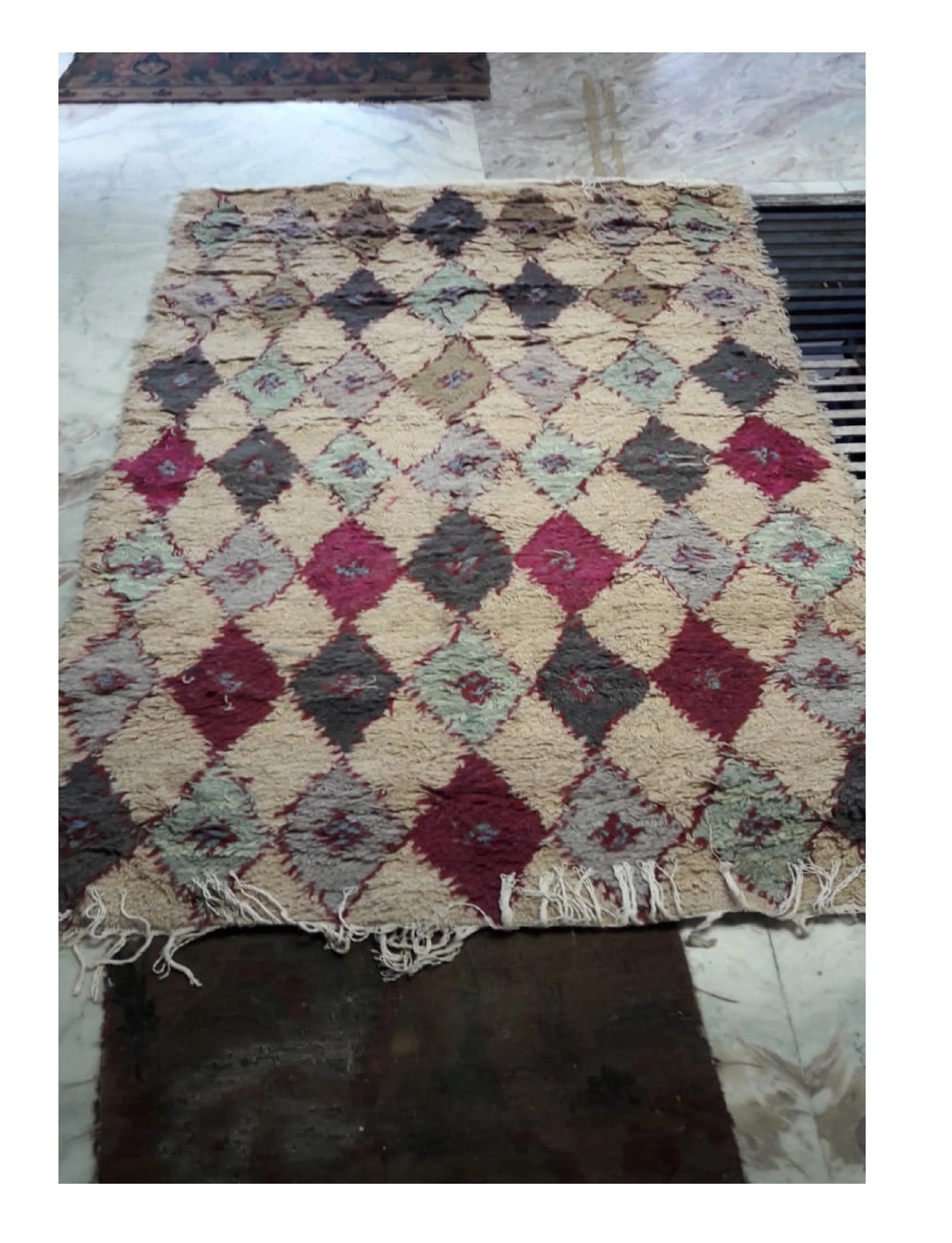 100% Wool Indian Vintage Authentic Moroccan Hand Woven Bohemian Home Decor Soft Tufted Hand Knotted Floor Area Rug Carpet