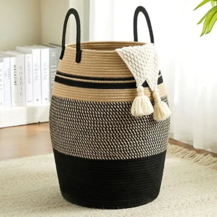 Stylish Water Hyacinth Basket for Rustic and Bohemian Inspired Home Organization