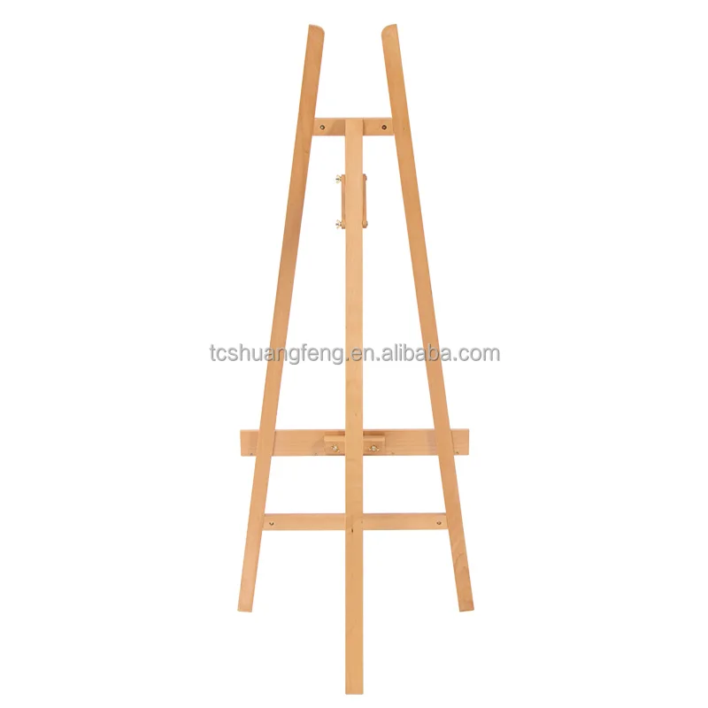 Basic Studio Easel Solid Beech Wood Easel Floor Painting Easel Adjustable Height and Working Angles W08