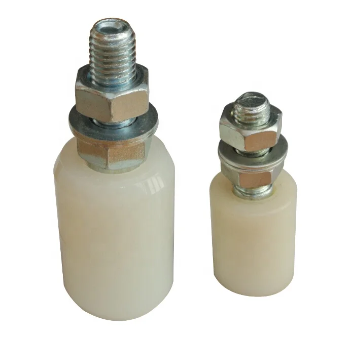 white zinc plated Nylon Roller Guide with steel plate