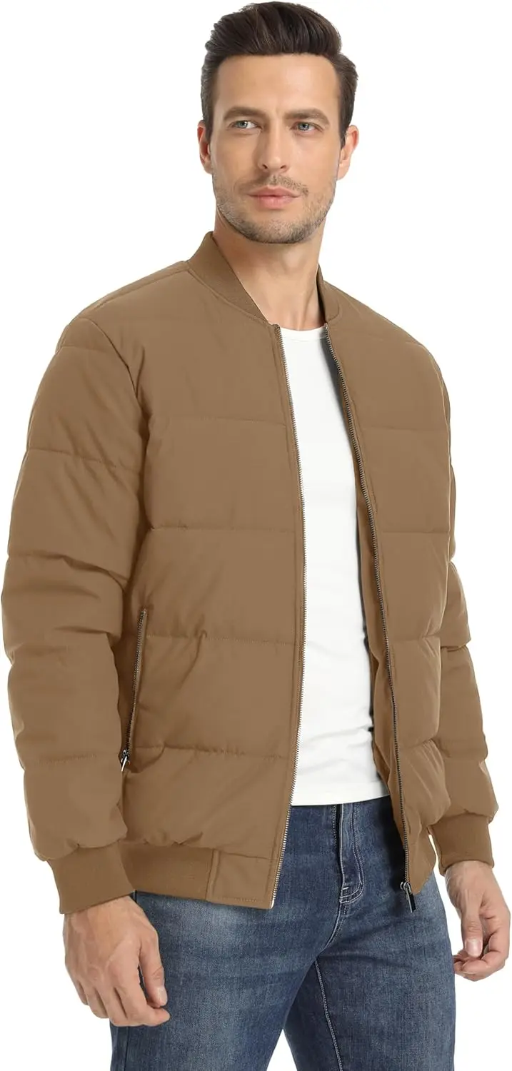 High Quality Custom Logo Casual Winter Puffer Jacket Men Warm Thick Nylon Bomber Outwear Custom Design High Visibility Outdoor