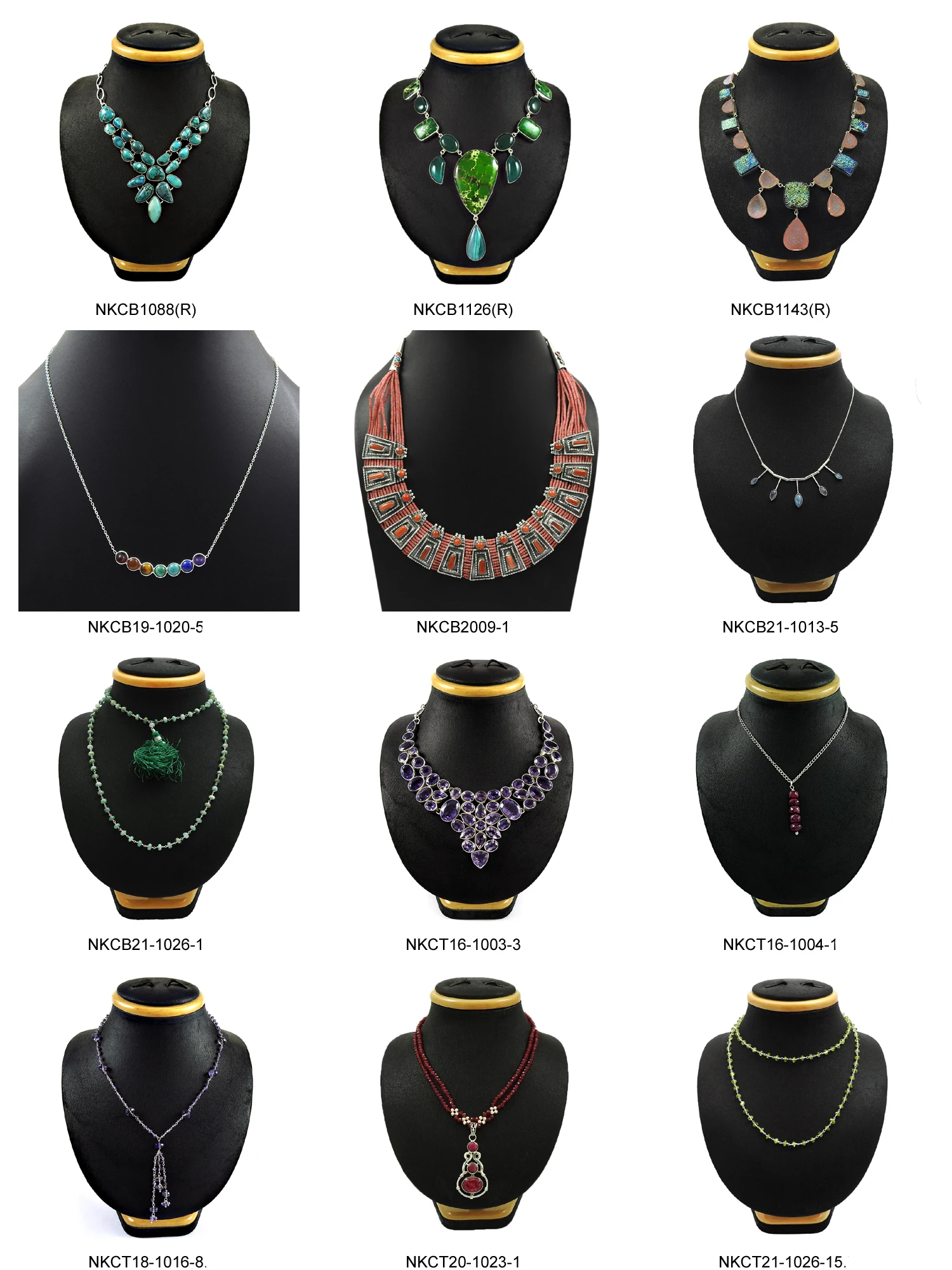 Hot Sale Wholesale Price 925 Sterling Silver Natural Ruby Emerald Gemstone Beaded Necklace For Woman Handmade Jewelry India