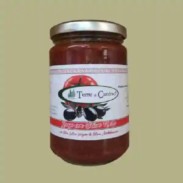 290 gr Pot Best Quality Italian Tomato Sauce With Black Olives in Extra Virgin Oil for restaurant and private