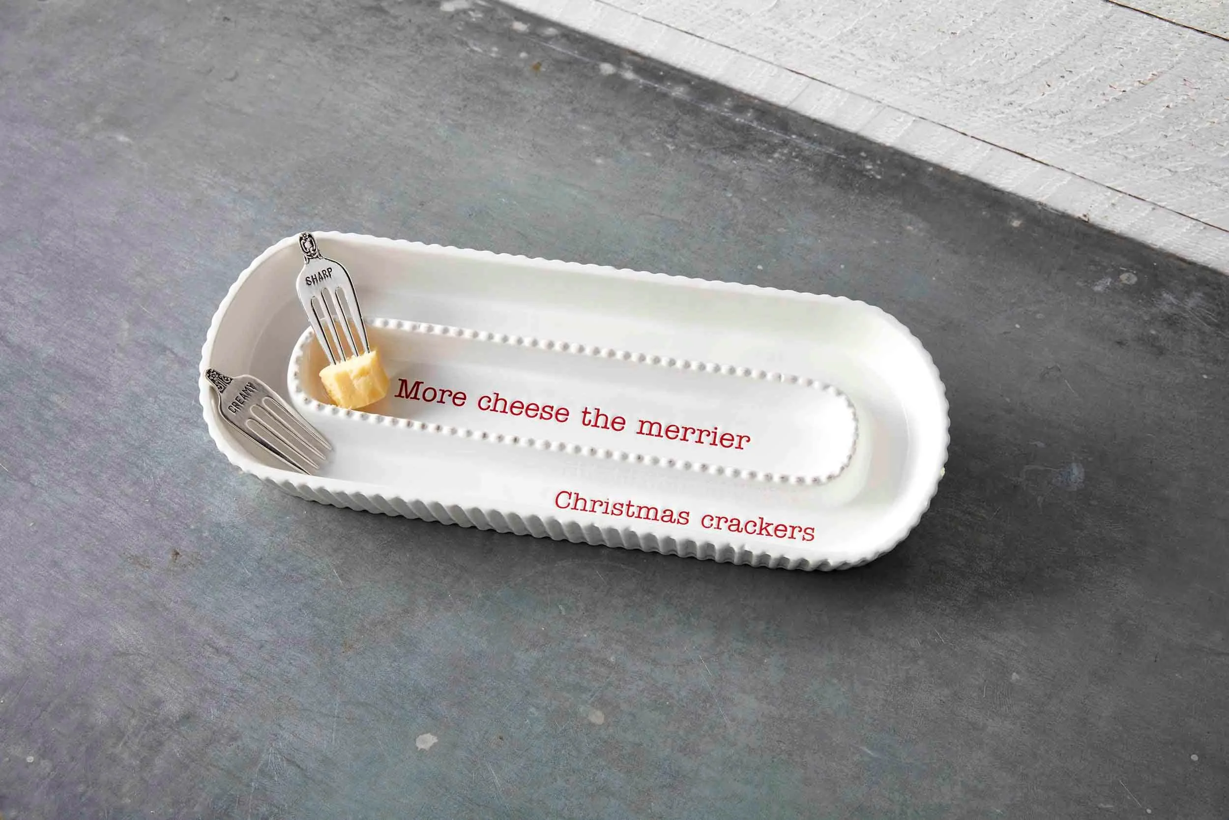 With a phrase Cheese And Cracker Dish Server Set