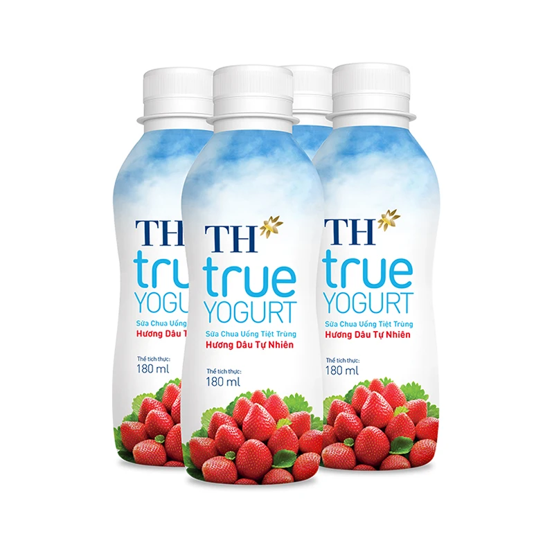Настоящий йогурт TH-UHT, питьевой йогурт, натуральная клубника 180 мл, высококачественные молочные продукты, вкусный фруктовый аромат, йогурт