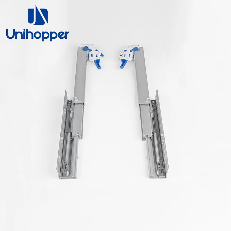 Unihopper 3D adjustable full extension kitchen cabinet soft close sliding rails undermount concealed drawer slide channel
