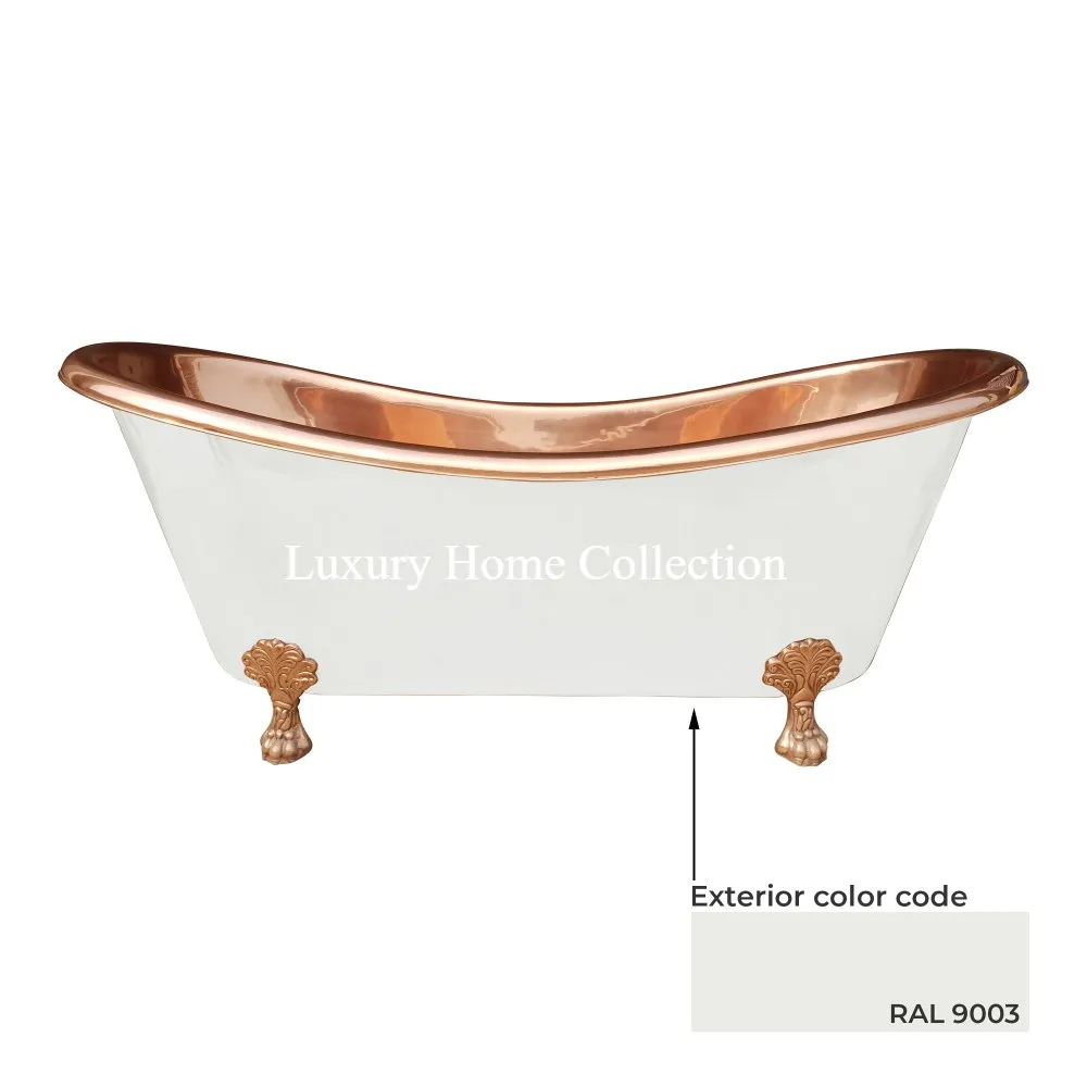Exterior RAL 9003 White Color Copper Interior Luxury Look Copper Antique Finished Stands Modern Fancy Bath Tub In Cheap Price