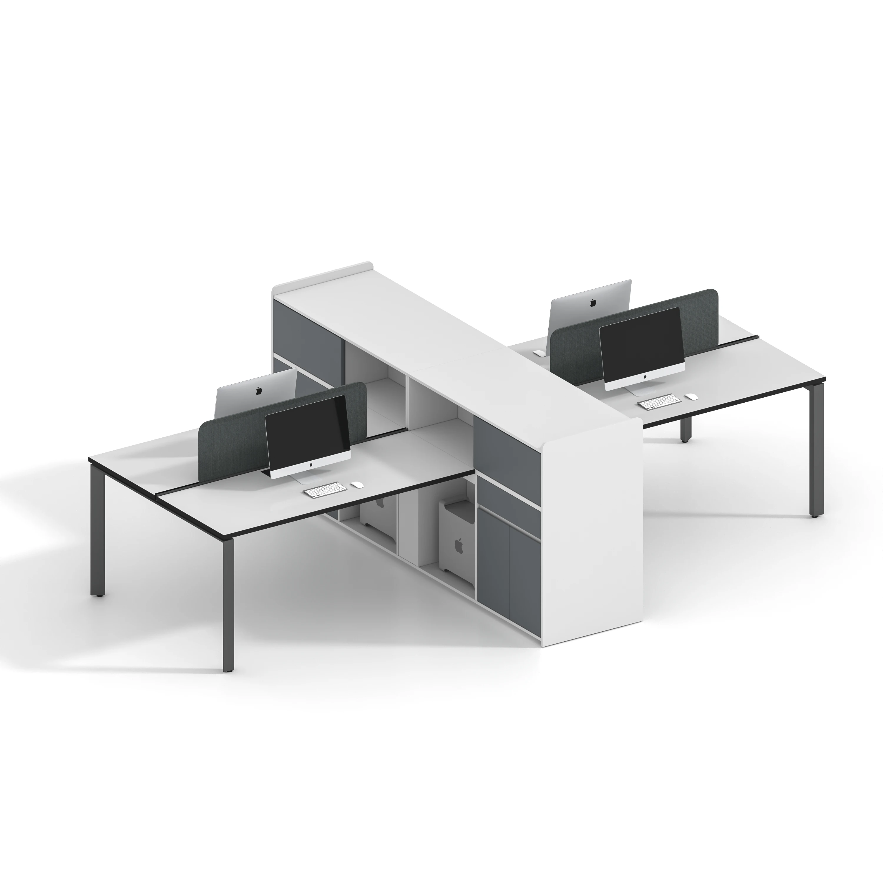 Office Furniture Coworking Spaces Office Table Workstation Modular 4 Seater People Staff Workstations