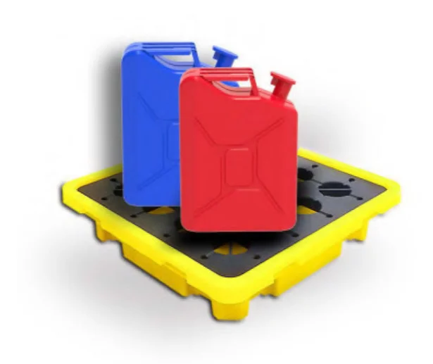 spill pallets 4 drum containment  virgin hdpe yellow detachable plastic 2 drums ibc spill containment pallet