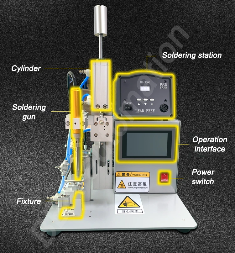BBA Semi Automatic USB Cable Soldering Machine PCB welding robot Best iron soldering machine for wire cables welding