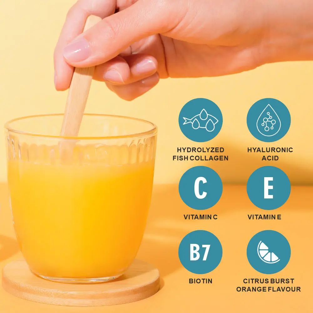 Hydrolyzed Marine Collagen Powder Type 1 Bone & Joint Support with Hyaluronic Acid & Vitamin C